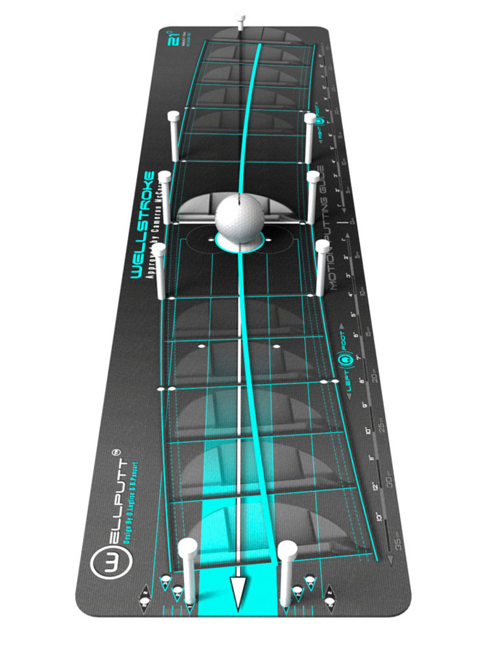 WellStroke 21 Degree Putting Arc Mat - Right Handed | GolfBox